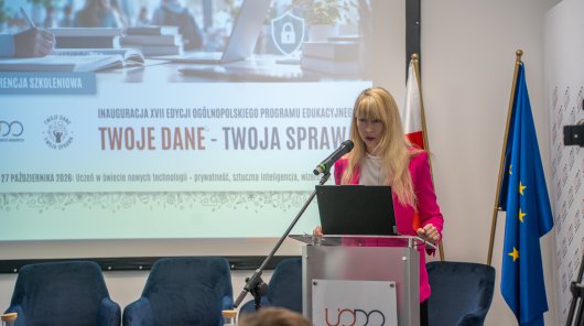 zdjęcie z konferencji „Uczeń, dane osobowe, technologia. Jak budować bezpieczną i odporną cyfrowo szkołę?,” która odbyła się 27 i 28 października 2026 r.